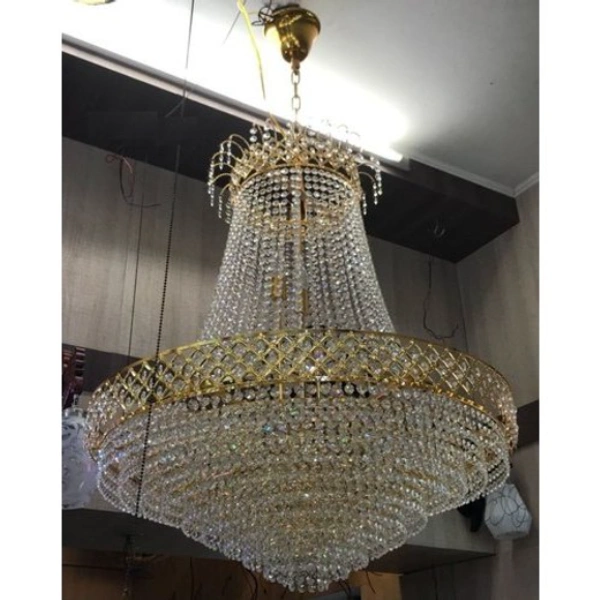 Das-R Jhumar Decor 8 Watts Chandelier Light, Gold 800MM , 3.5 Ft - 800MM, Golden, NA